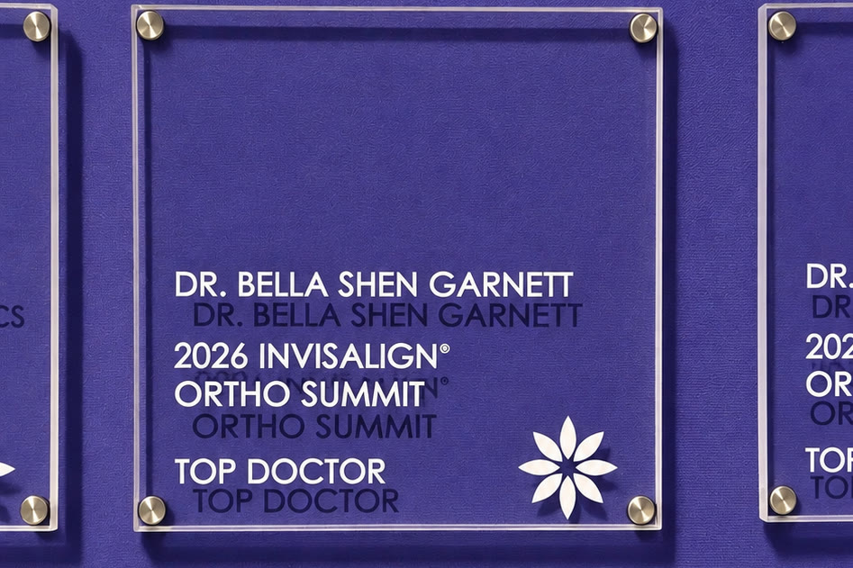 A Top Doctor plaque for Dr. Bella Shen Garnett from the 2026 Invisalign Ortho Summit