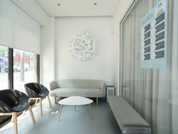 The waiting area at the Hayes Valley office