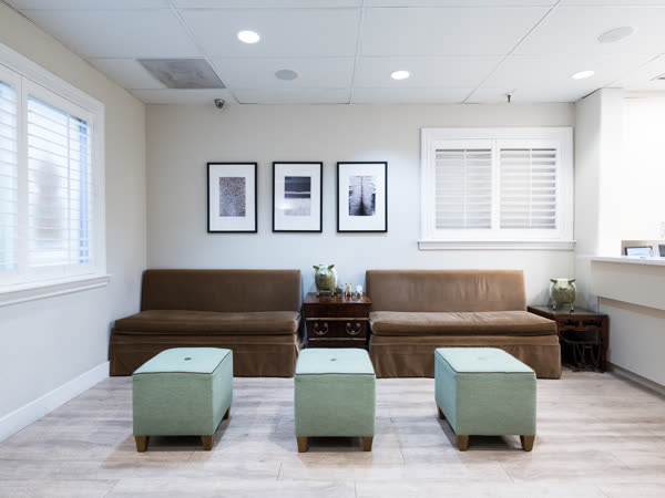 The waiting area at the Laurel Village office